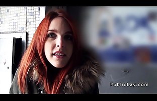 Redhead Spanish student from public banging