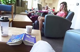 Candid Blonde Teen Legs & Feet at Library in LA