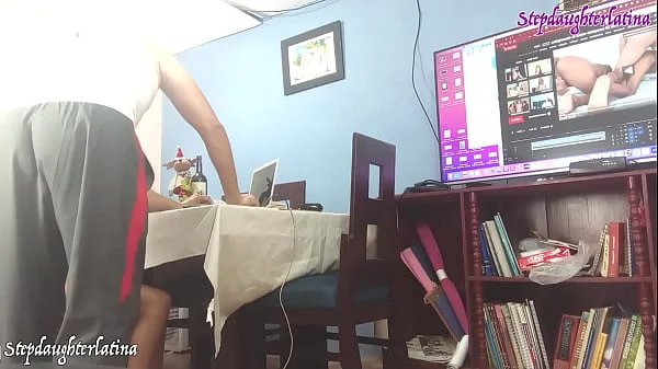 My stepfather caught me watching porn... He decided to fuck my pussy