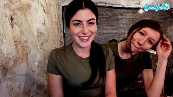 Two Amateur Lesbian Soldiers Kissing, Fingering and Pussy Playing In Quarters