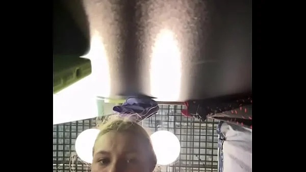 Public masturbate. Double penetrating in the changing room