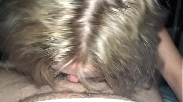 hot blonde sucked while watching a movie