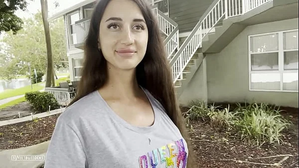 Walking down the street with cum on face