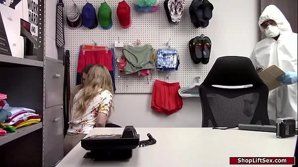 Teen shoplifter suck and fucked by owner