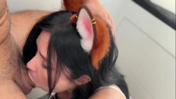 Passionate Brunette Lustfully Fucks, Footjobs Dick and Deepthroats till Cum in Mouth POV