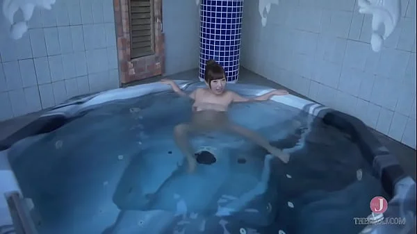 Big tits that almost stick out of the swimsuit