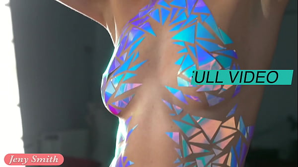 Tape instead of clothes. Jeny Smith poses naked in public covered with sticky tape