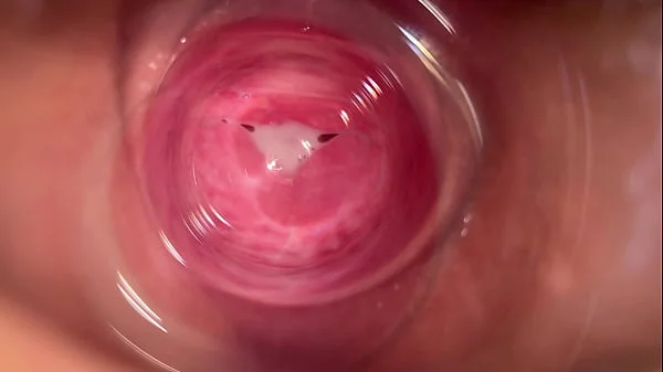 Camera deep inside Mia's vagina