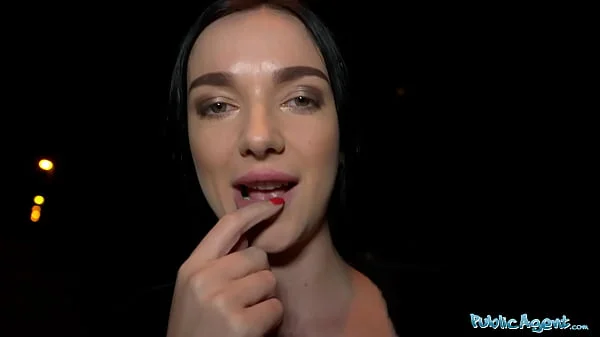 Public Agent Stunning long haired babe fucked in sexy black lingerie