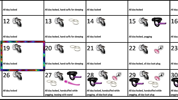 Locktober 2020 - The tasks that each proper chastity slave should perform that month of the year. You have to follow all the tasks consistently. You must not skip any task. Any task you miss for whatever reason, means your dick stays locked an extra day.