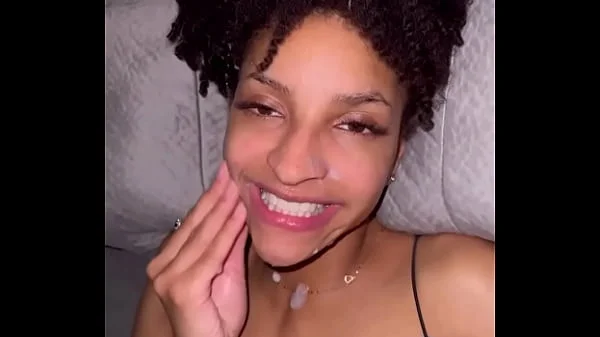Ebony slut loves cum
