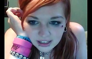 rambut merah emo remaja melancap pacar cock