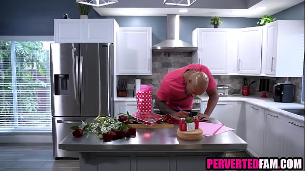 Ebony stepdaughter gives stepdad Valentine'_s Day present